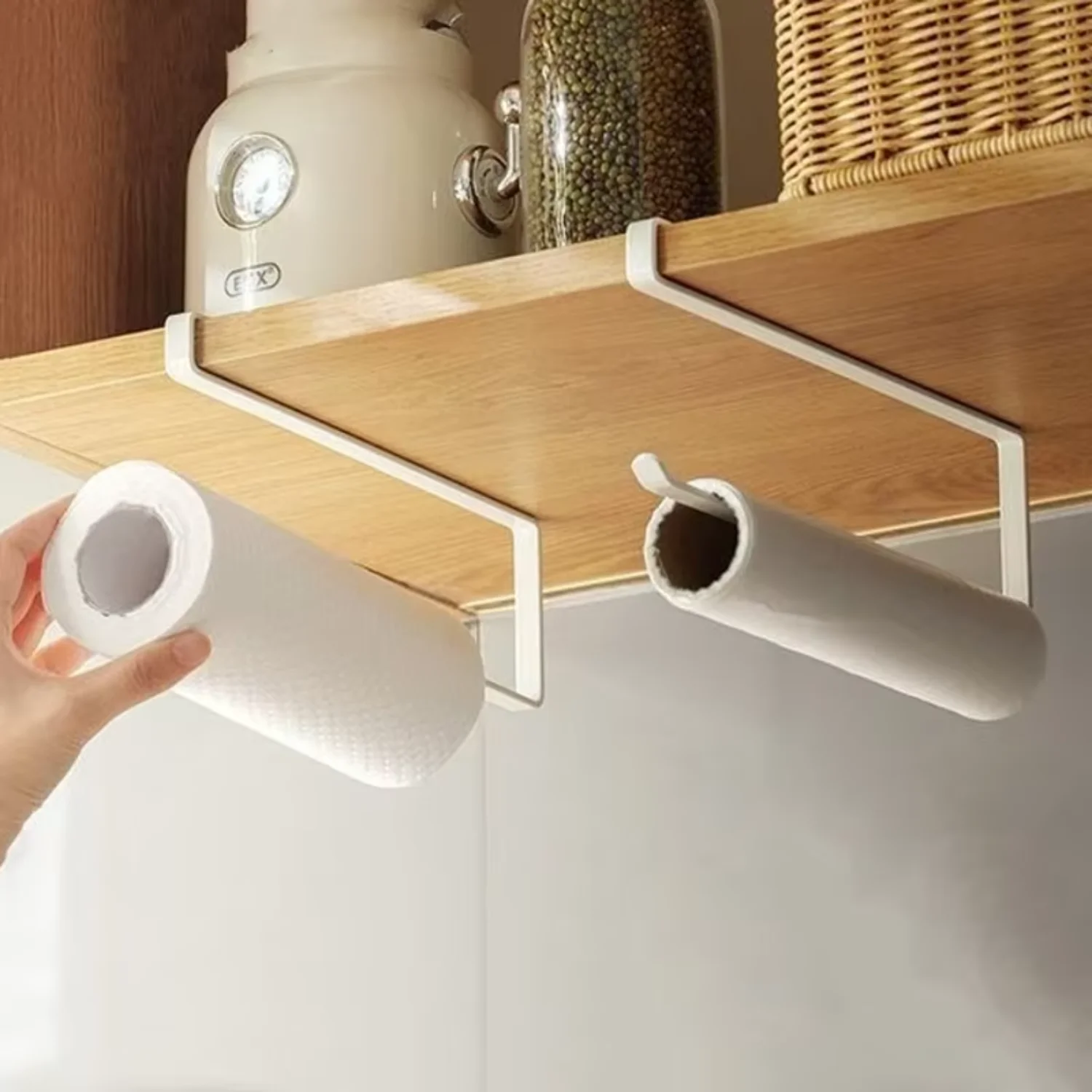 Wall-mounted Paper Roll Holder, Bathroom Wardrobe Cabinet storage rack, household tissue towel rack, wall-mounted shelves, kitchen tidboard