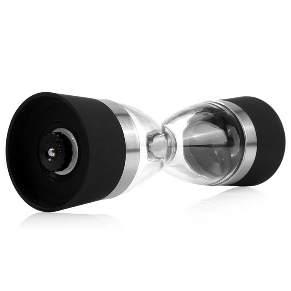 粗さ調節可能な手動ペッパーグラインダー,塩ミル,2 in 1,砂時計,デュアルヘッド,デュアルユース