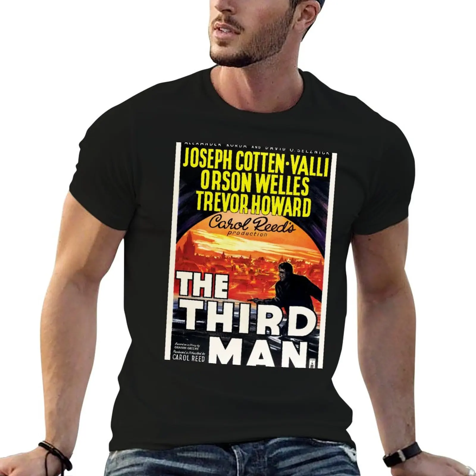 The Third Man - camiseta vintage com pôster de filme noir, camisetas para homens, camisetas gráficas, camiseta de anime
