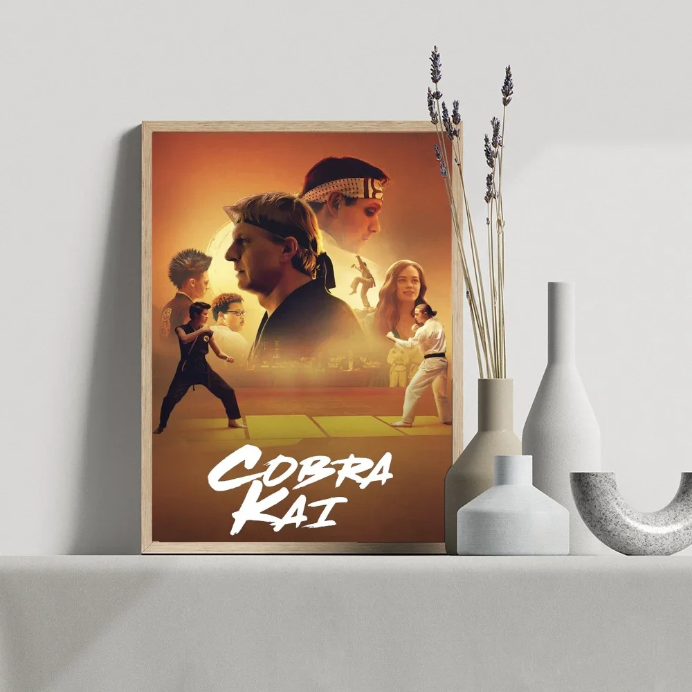 1PC Cobra Kai United States Adventure Action Television Series Movie Sticky Posters Retro Room Cafe Aesthetic Art Wall Painting