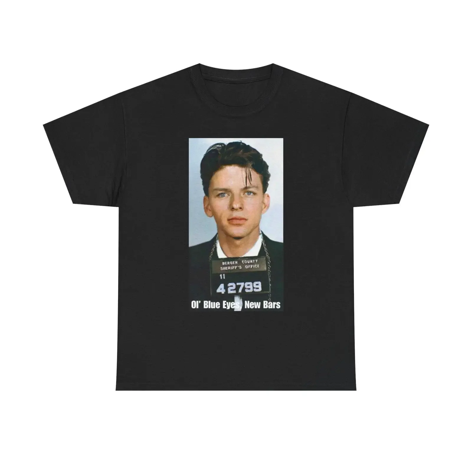 Frank Sinatra Mugshot T Shirt Ol' Blue Eyes Retro Jazz vintage Washed Slightly designer clothes homme Casual graphic Versatile