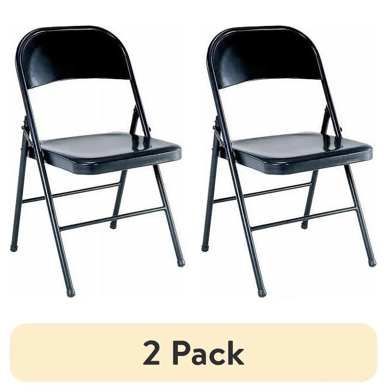 

(2 pack) Mainstays All-Steel Metal Folding Chair, Double Braced, Black