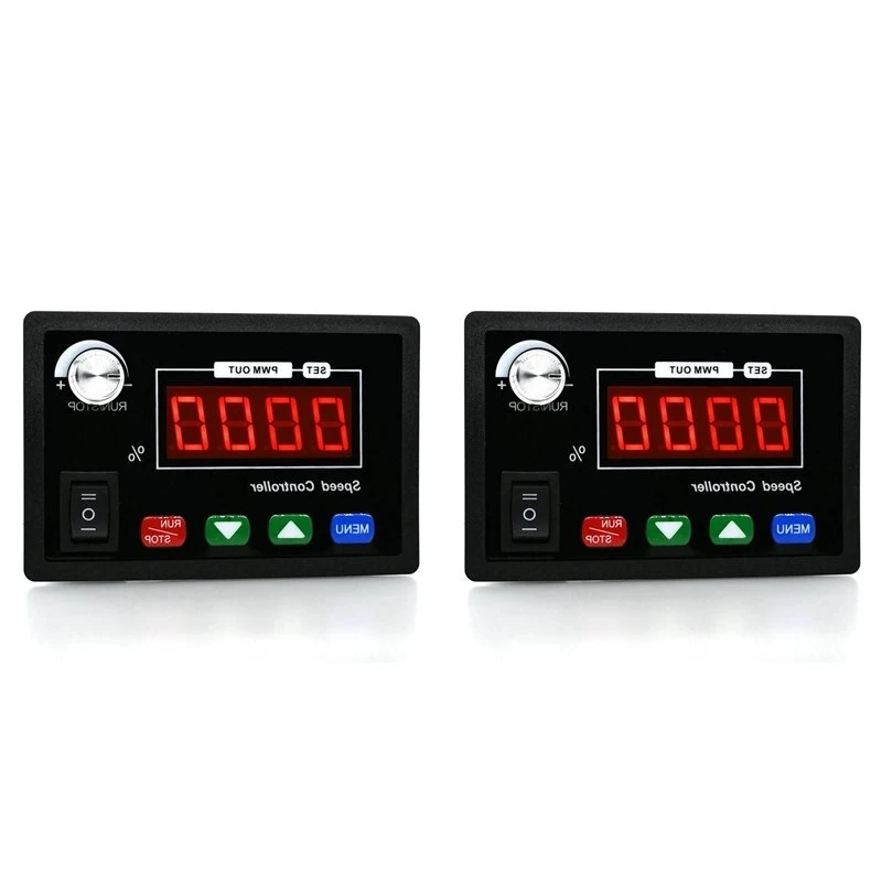ABHU 2X DC10-55V 40A Motor Speed Controller Digital Display Speed Adjustable PWM Forward To Reverse Rotation Tachometer