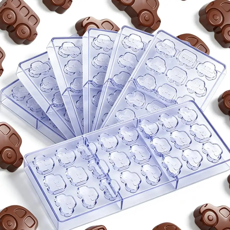 1pc Clear Plastic Chocolate Mould, Car Shaped, Baking Tool for DIY Edible Spoon Candies, Cake Embellishment, Party Dessert XJM