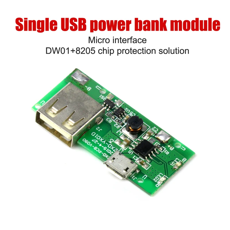 

USB Power Bank Module 5V 1A Mobile Power Boost Board Charging Discharging Protection Board