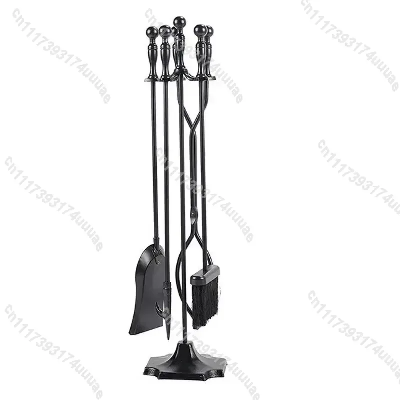 4 Piece Fireplace Tool Set Modern Vintage Style High Quality Hearth Accessories for Indoor Home Garden Use Durable Iron Poker
