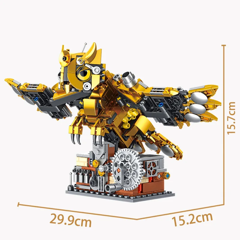 636pcs T2102 Mechanical Owl Building Blocks Educational Assembling Adult Children's Toys