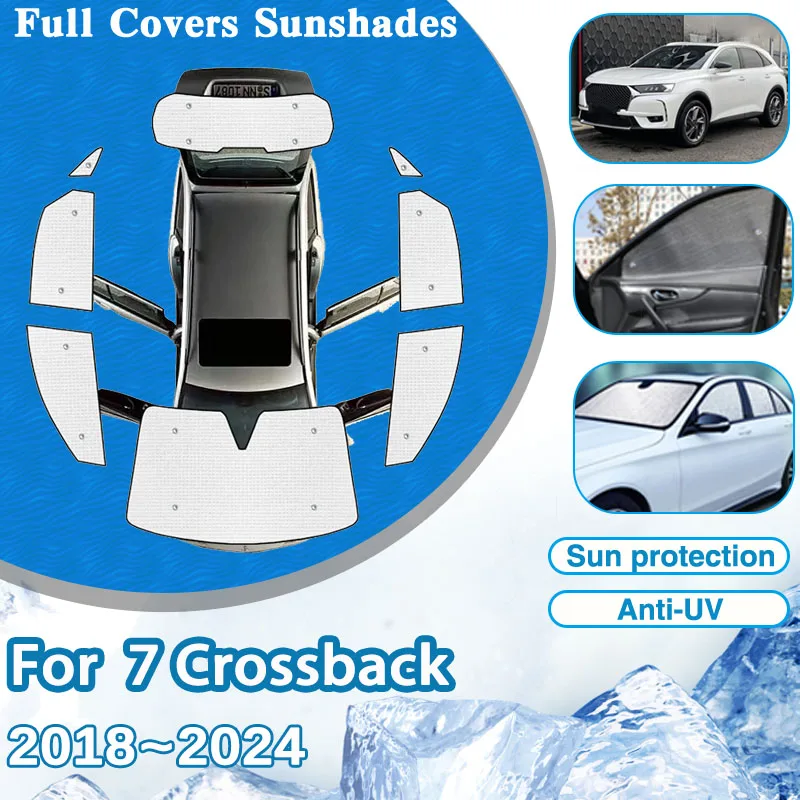 Car Full Sun Visors For Citroen DS7 Crossback 2018~2024 2019 2020 Rear Window Coverage Mat Windshield SunShade Auto Accessories