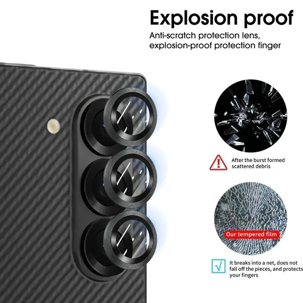 3/2/1Sets Alloy Metal Ring Glass Camera Lens Protector for Samsung Galaxy Z Fold 7 /Flid 7 One-Step Easy Installation Lens Cover