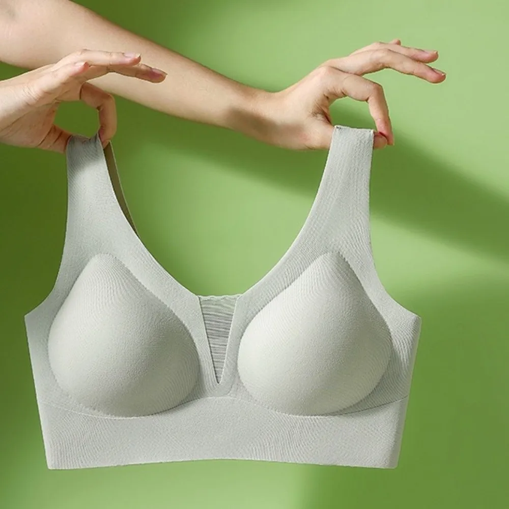 

Простой бесследный бесшовный бюстгальтер, бюстгальтер, жилет, топ, противоударный беспроводной бюстгальтер с глубоким V-образным вырезом, нижнее белье, нижнее белье, бюстгальтер для женщин, девочек, женщин