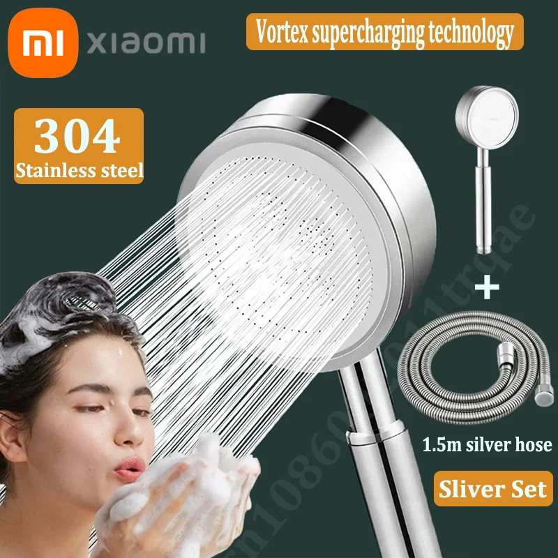 Xiaomi 304 Stainless Steel Shower Head High Pressure Handheld Bathroom Wall Mounted Pressure Water Save Bath Special Shower Head