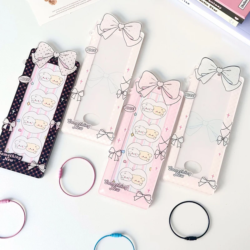 

Ins Style Акриловый лук Idol Photo Booth Frames Kpop Id Photo Защитный чехол для карточек 4 сетки Мультяшный свадебный фотобудка Альбом Новый