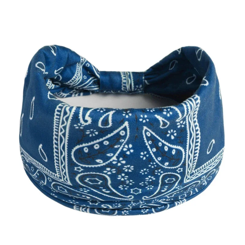 Boho Knot Turbans Yoga Elastic Head Wrap Women Headband Wide Hairbands Headwear Printed Bandanas Fashion Hair Band Accessories