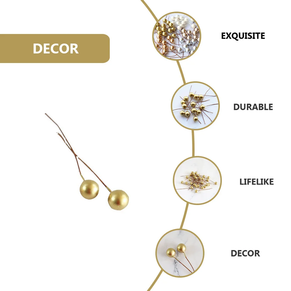 

200Pcs Christmas Artificial Berries Simulation Red Berry Branch Decoration for Tree Wreath Party Holiday Decor