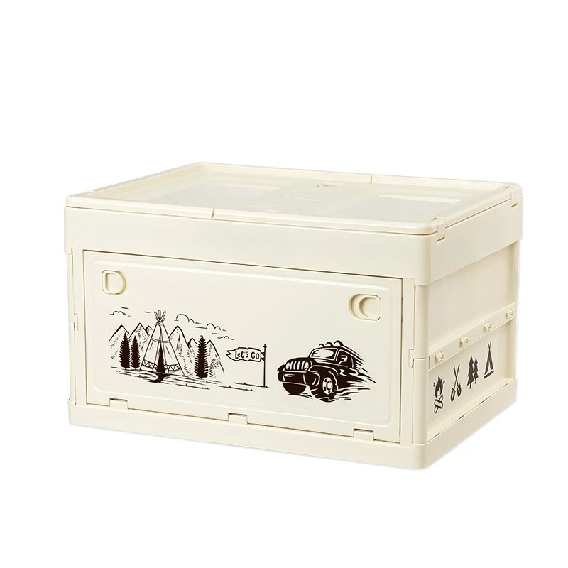 

Outdoor Camping Storage Box Foldable Portable Travel Car Picnic Home Retro Finishing Box Outdoor Portable Equipment