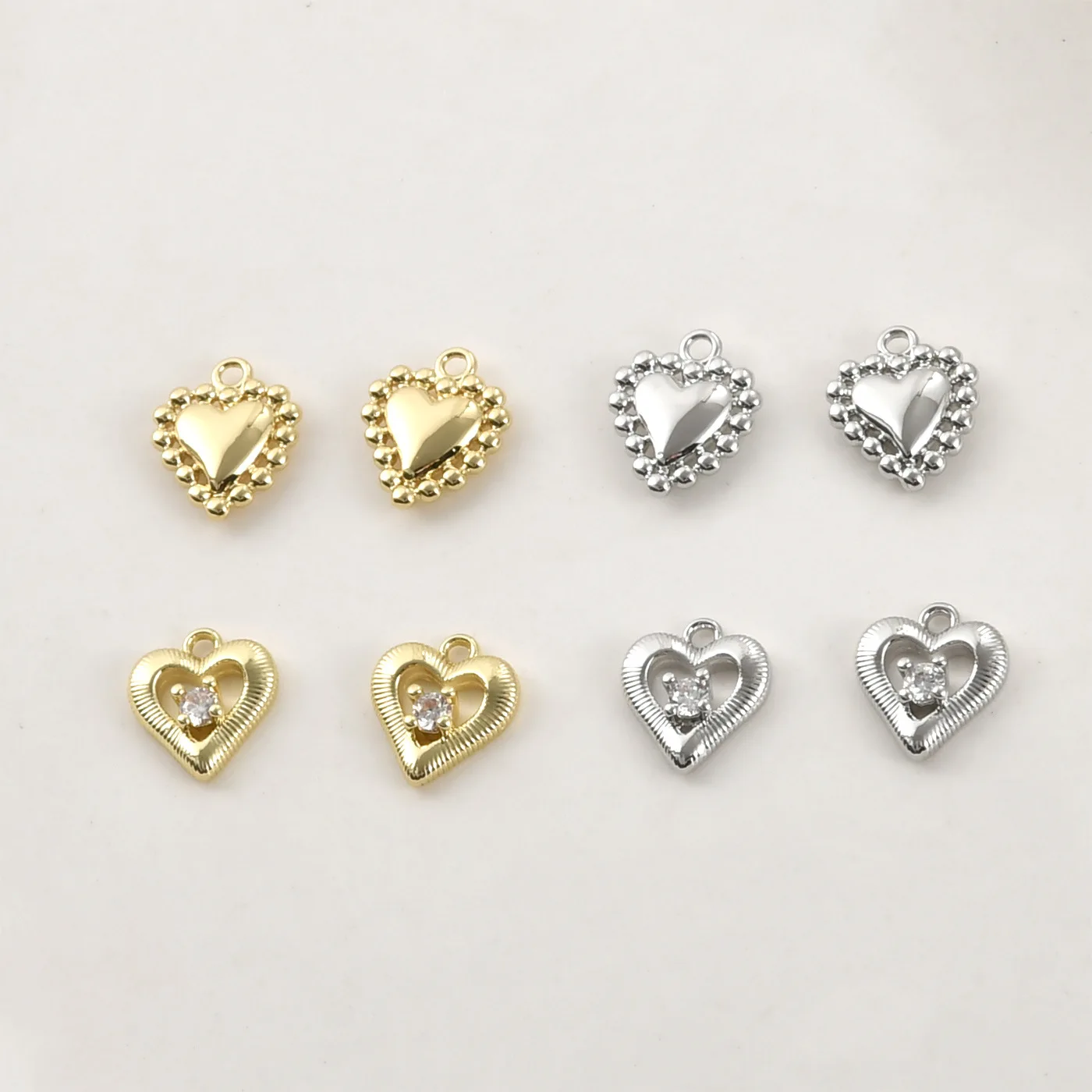 

Copper-plated 14k Gold Color Love Peach Heart Pendant DIY Handmade Bracelet Necklace Tail Chain Earrings Accessories Material