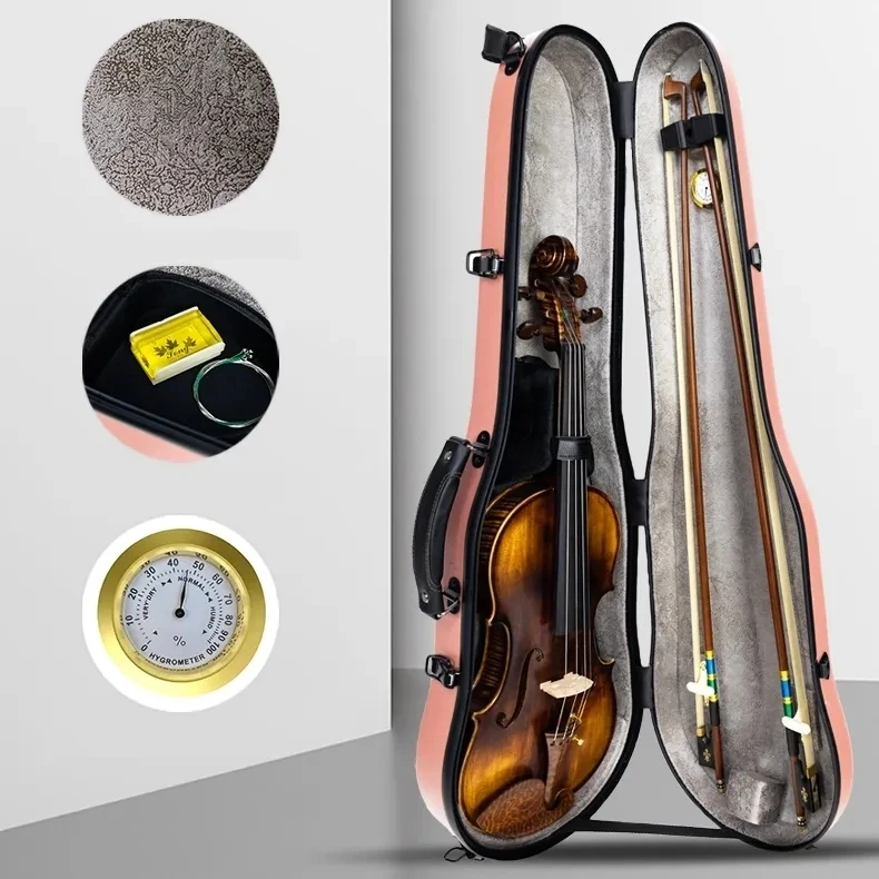 light Carbon fiber 3/4 4/4 Violin hard case Storage Protect Fiddler box backpack fiddler case With Shoulder girdle