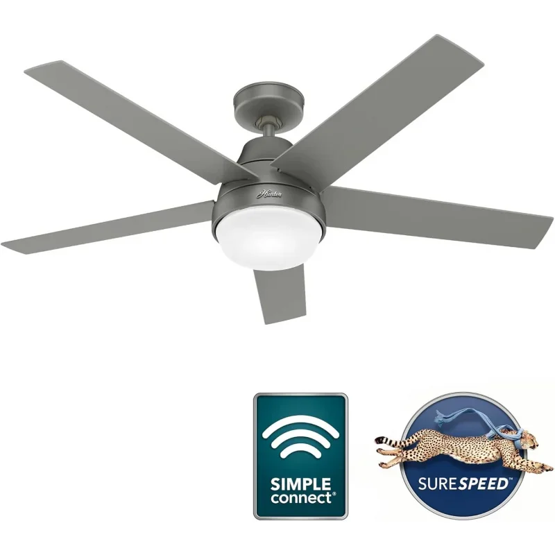 QWCompany 51315 Aerodyne Ceiling Fan,52,Matte Silver