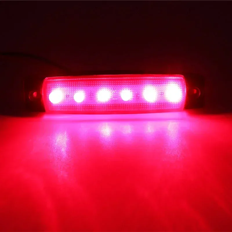 12/24V 6 SMD LED Truck Trailer Pickup Side Marker Indicator Light Truck Lorry Bus Clearance Side Marker Rear Warning Tail Light
