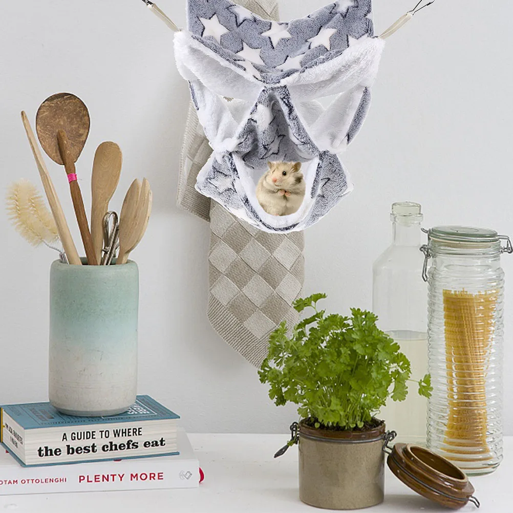 

Pet Sleeping Bag 35x35cm Grey Double Layer Hammock Small Animals Guinea Pig Ferret Cage Accessories Comfortable Breathable Wear