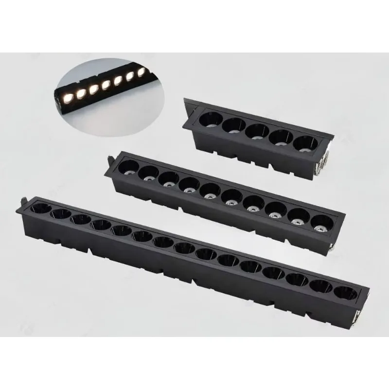 Factory Spot Rectangle Embedded Anti-Glare Wall Washer Light Emitting Diode Linear Grille Lighting Light Emitting