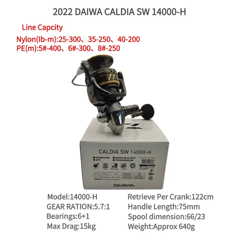 2022 DAIWA CALDIA SW Spinning Fishing Reels 4000-CXH 4000D-CXH