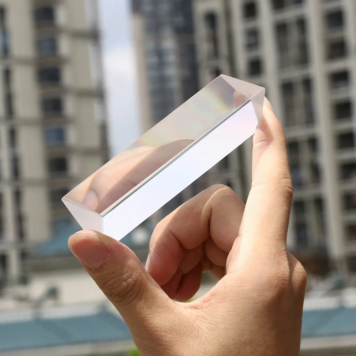 100x30x30mm Optical Glass Triangular Prism Crystal for Teaching Light Spectrum Physics Presentation Glass Prism