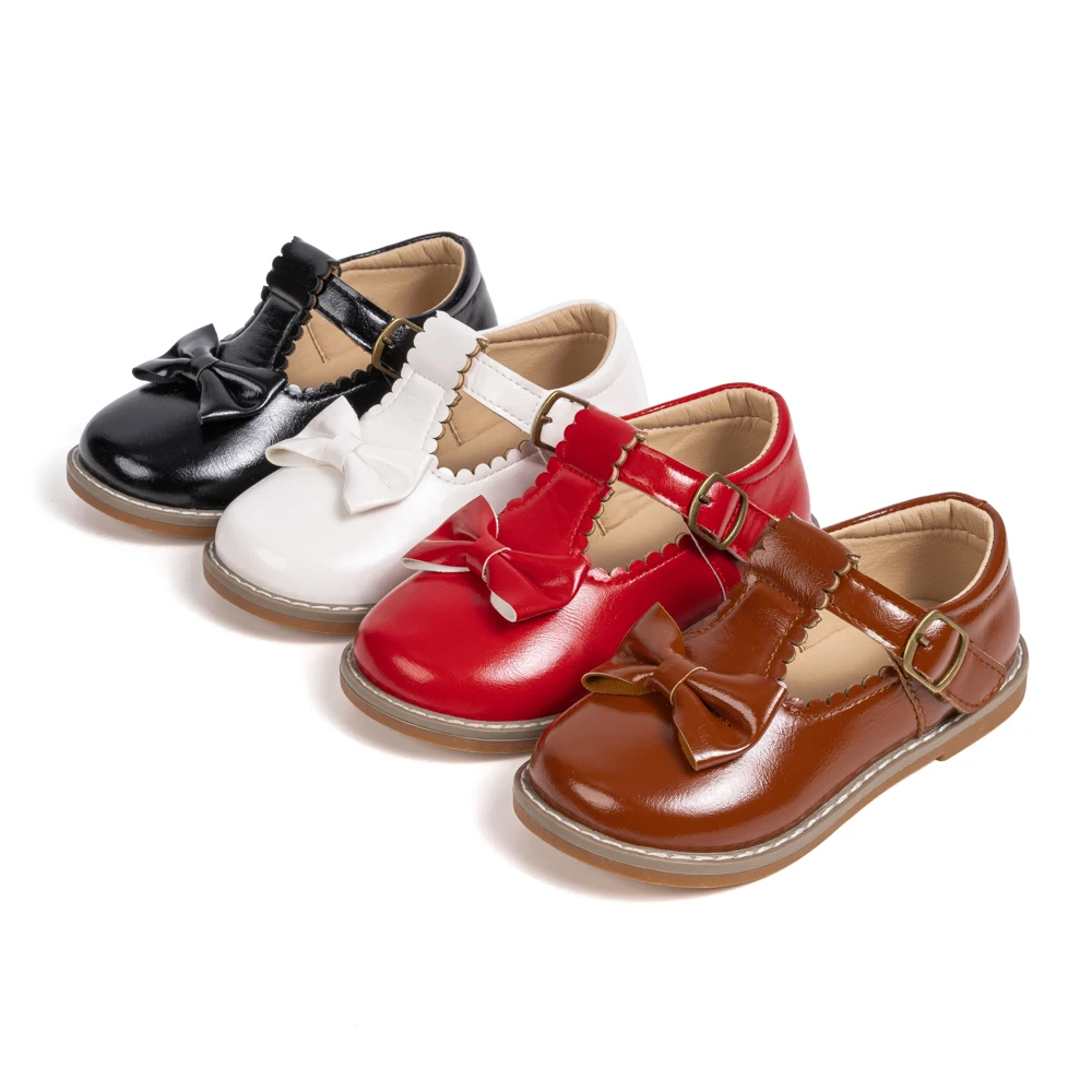 

KIDSUN классические детские кожаные туфли принцессы для девочек, весенне-осенние 4-цветные модные туфли на плоской подошве в студенческом стиле