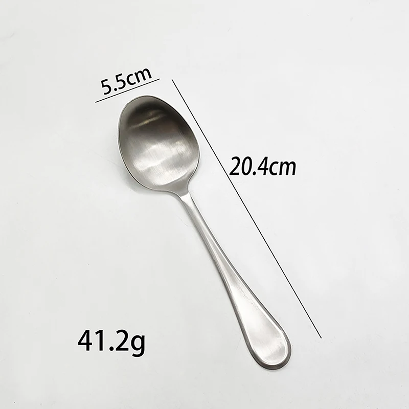 Large Stainless Steel Round Head Buffet Serving Spoon Thicken Kitchen Dinner Dish Soup Rice Western Restaurant Bar Public Spoon