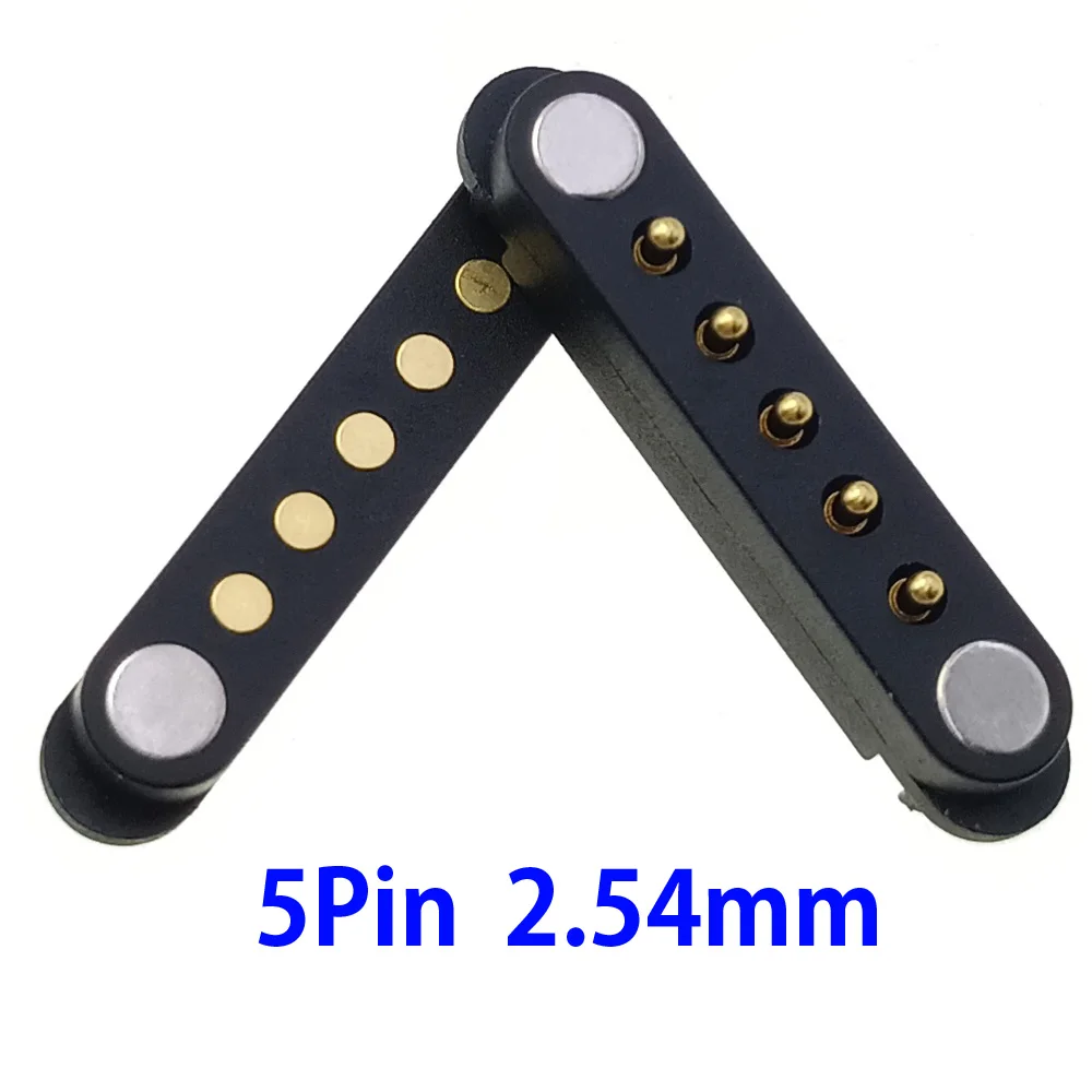 2A DC Magnetic Pogo Pin Connector 2/3/4/5/7/8Pin Pogopin Male Female Spring Loaded DC Power Socket with ears 2P Pitch 2.54/2.8mm