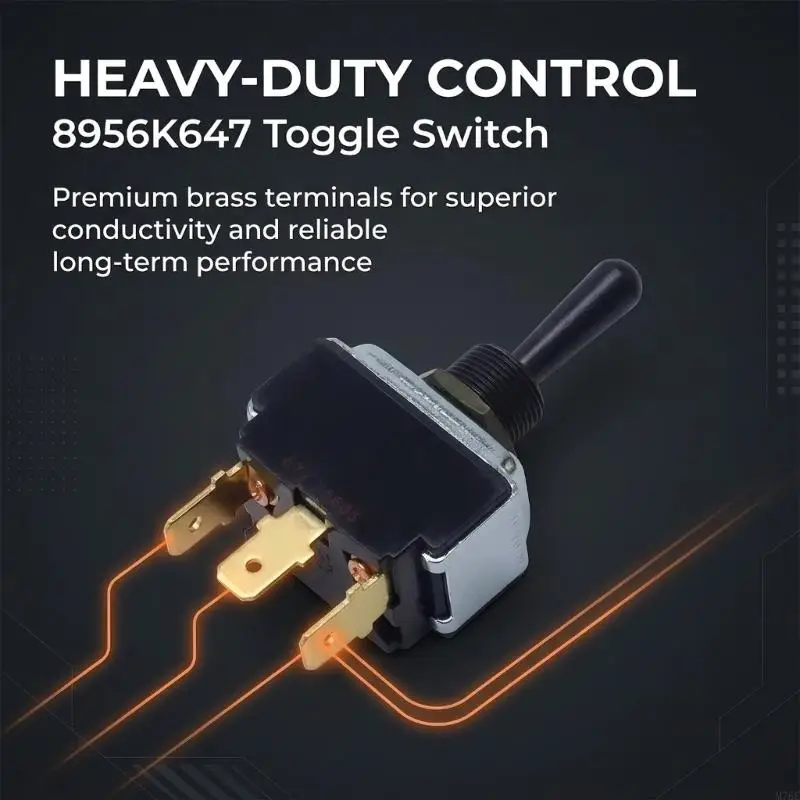 M76E Kippschalter Hebelsteuerung 8956K647 für Armaturenbrett-Elektrik, Drei-Flachstecker-Anordnung mit schwarzem Gehäuse – Detail 3