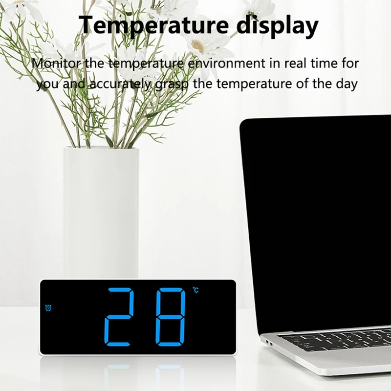 RGB Colorful Led Digitals Alarm Clock with Temperature Date Adjustable Brightness Simple Bedroom Decoration Electronic Clock - Image 5