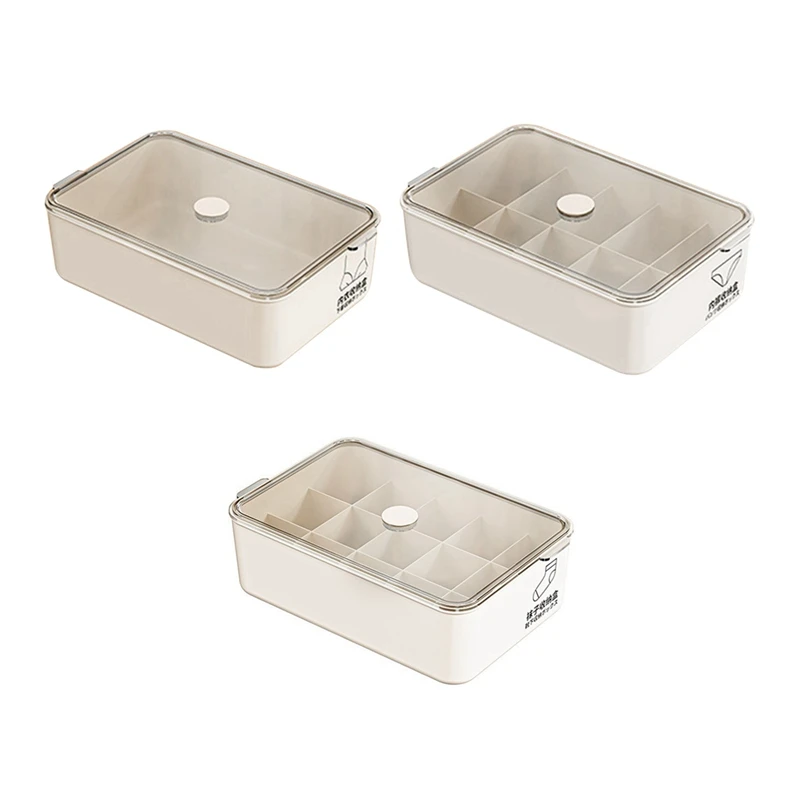 

ABBN-3Pcs Large Capacity Dustproof Storage Box For Underwear And Socks Organizer Storage Box