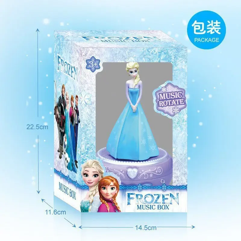 Disney Elsa Rotate Music Box Cartoon Cute Music Box Child Birthday Present Party Furniture Decoration