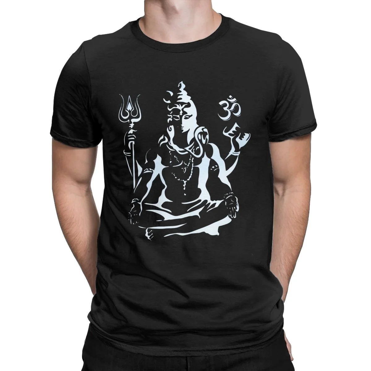 Free Shipping Men Tshirts Lord Shiva Tshirt Hindu Ganesha God India Lingam Fitness Tee Shirt for Men Pure Cotton Streetwear