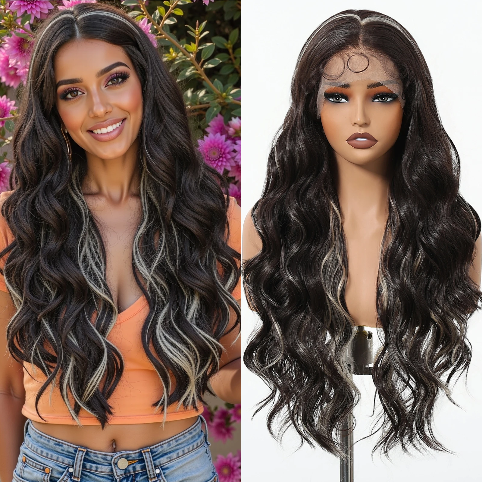 

Длинные афро объемные волны синтетические парики 13*4 кружевные фронтальные парики натуральные черные, белые платиновые мелированные парики для женщин бразильские парики