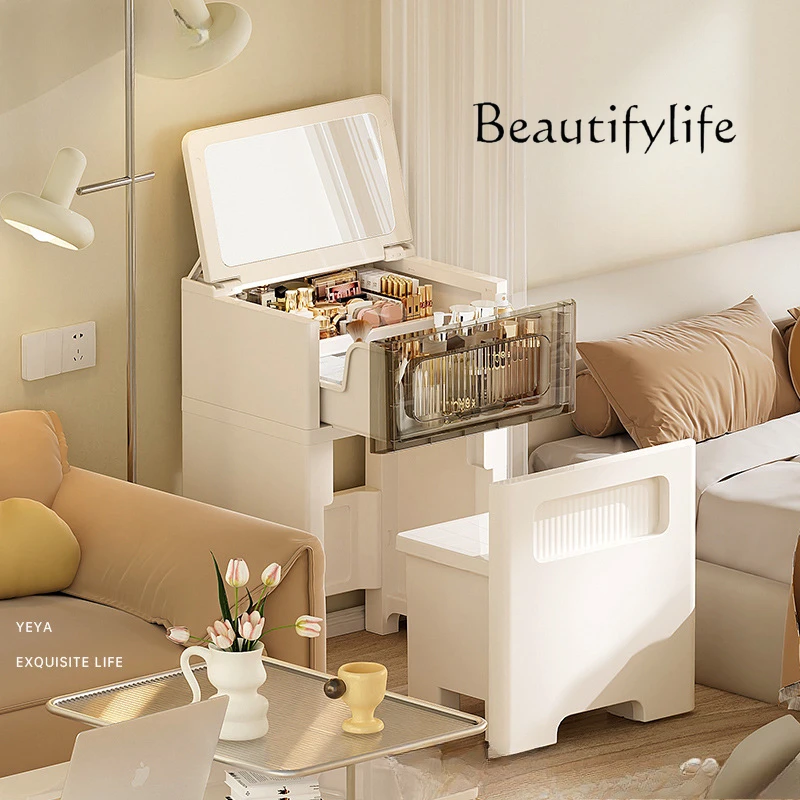 

3 in 1 Vanity Dresser Desk Makeup Table Plastic Chest Integrated Drawer Dressing Table Mirror for Small Bedroom Home Furniture