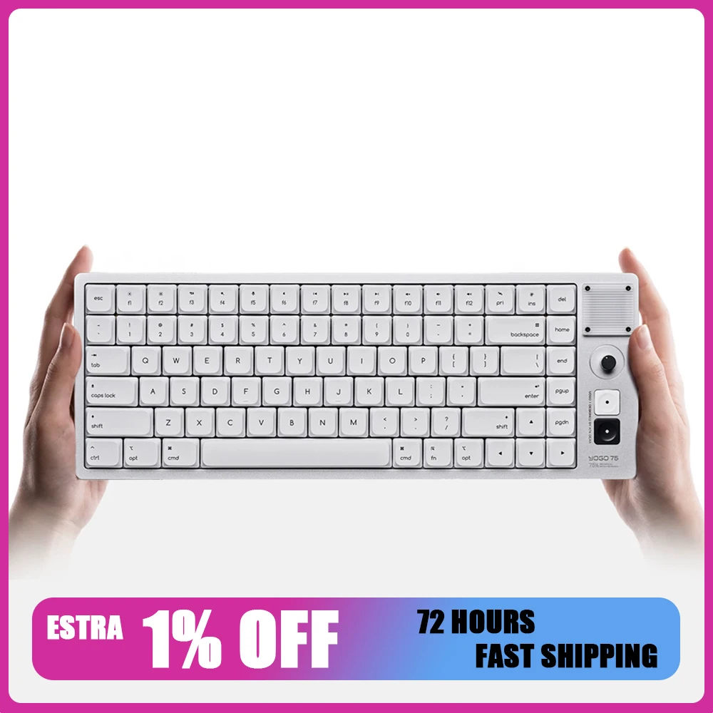 Atk YOGO 75 Series Low-Profile Mechanical Keyboard 3Mode Wireless Office Keyboard For Windows/MacOS/Linux/Android