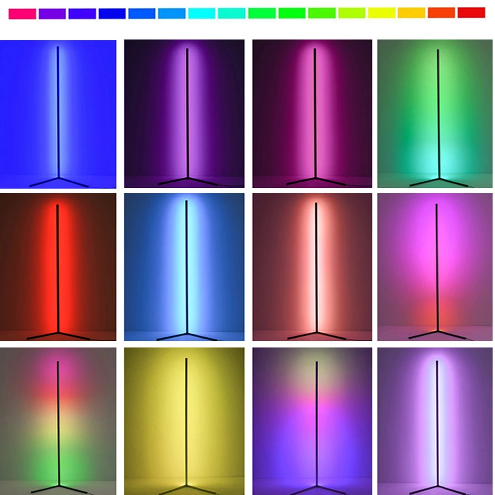 RGB Corner Environment Light LED Floor Light Remote Control Atmosphere Frame Bedroom Game Room Decoration Floor Light.