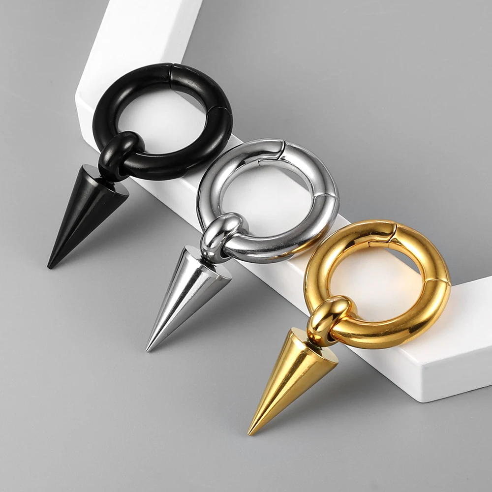 Twolobes 2PCS 316 Stainless Steel Ring Ear Weights Dilations Stretched Lobe Ear Hangers Tunnels Piercing Women Body Jewelry