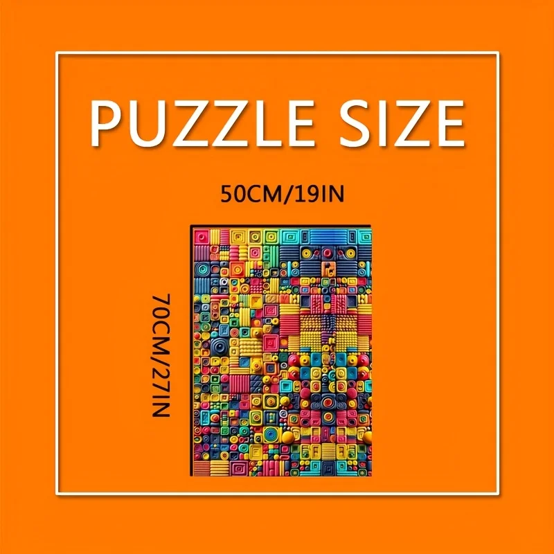 1000 stuks puzzelspel, doolhofkubus, wit rechthoekig ontwerp, puzzel voor volwassenen draagbare kubusvormige kunstdecoratie, ingelijste doe-het-zelf-kookplaat