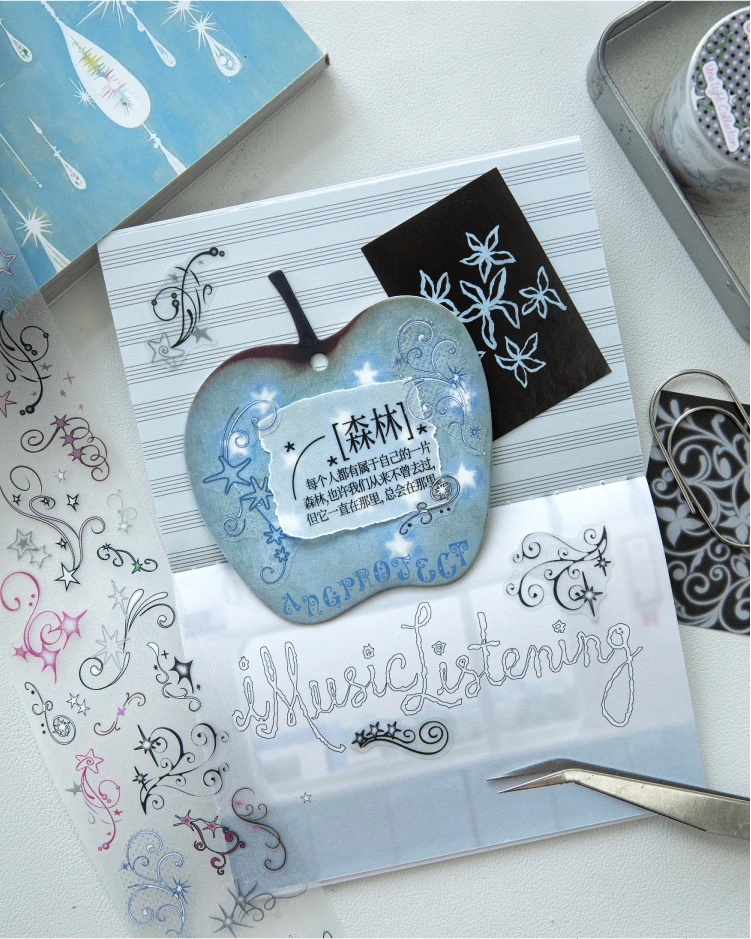 50 mm * 1,5 m, Lichtreflektierende Folie mit Weinranken-Motiv, Blumen- und Pflanzenmuster, zum Ausstanzen, für DIY-Tagebücher, Scrapbooks, ästhetische Schreibwaren. – Detail 9