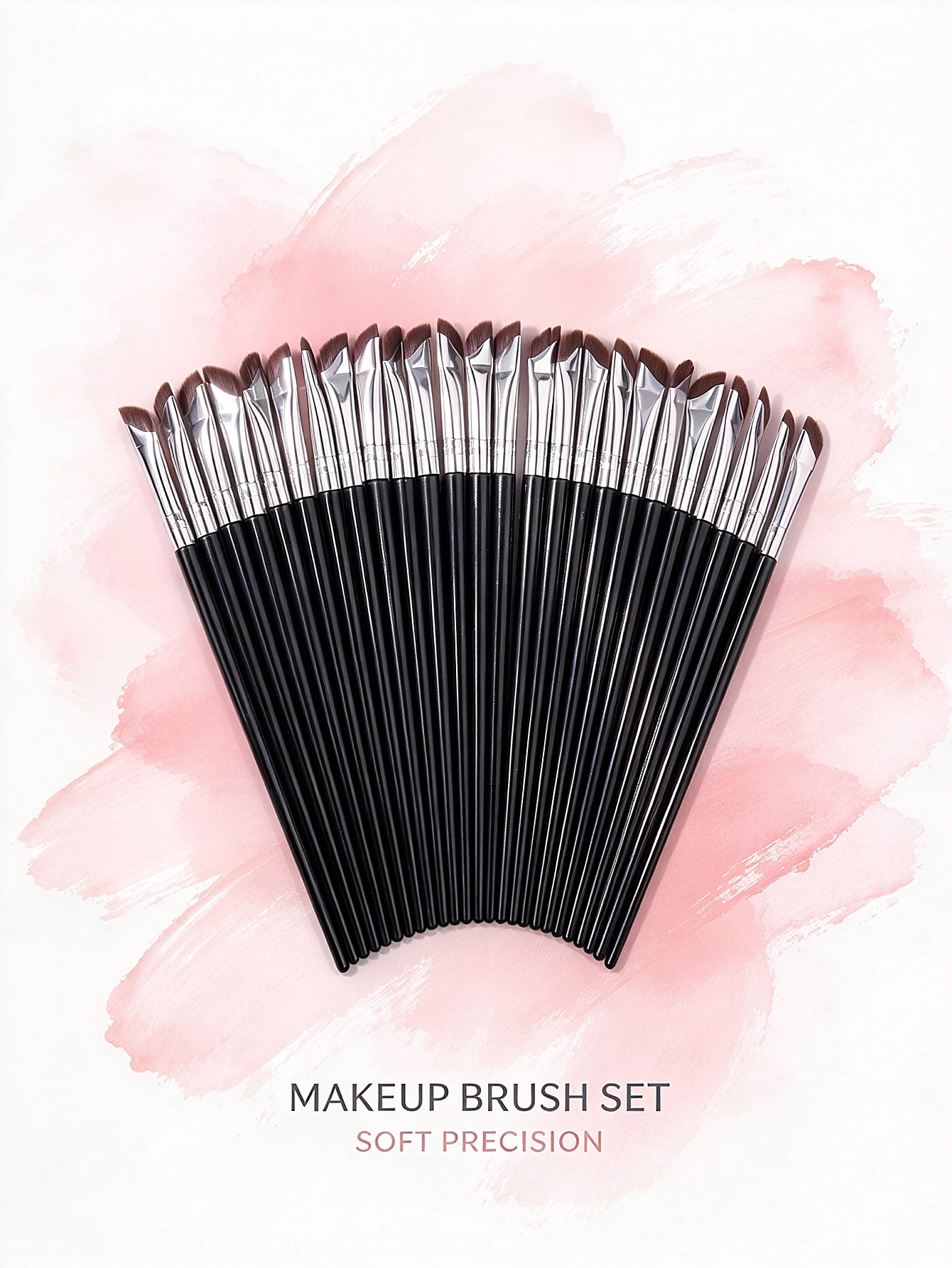 25pcs Makeup Brush Set, Blade Eyeliner Brush Fine Oblique Head Eyebrow Brush Outline Eyeliner Ultra-Thin Eye Shadow Brush Makeup
