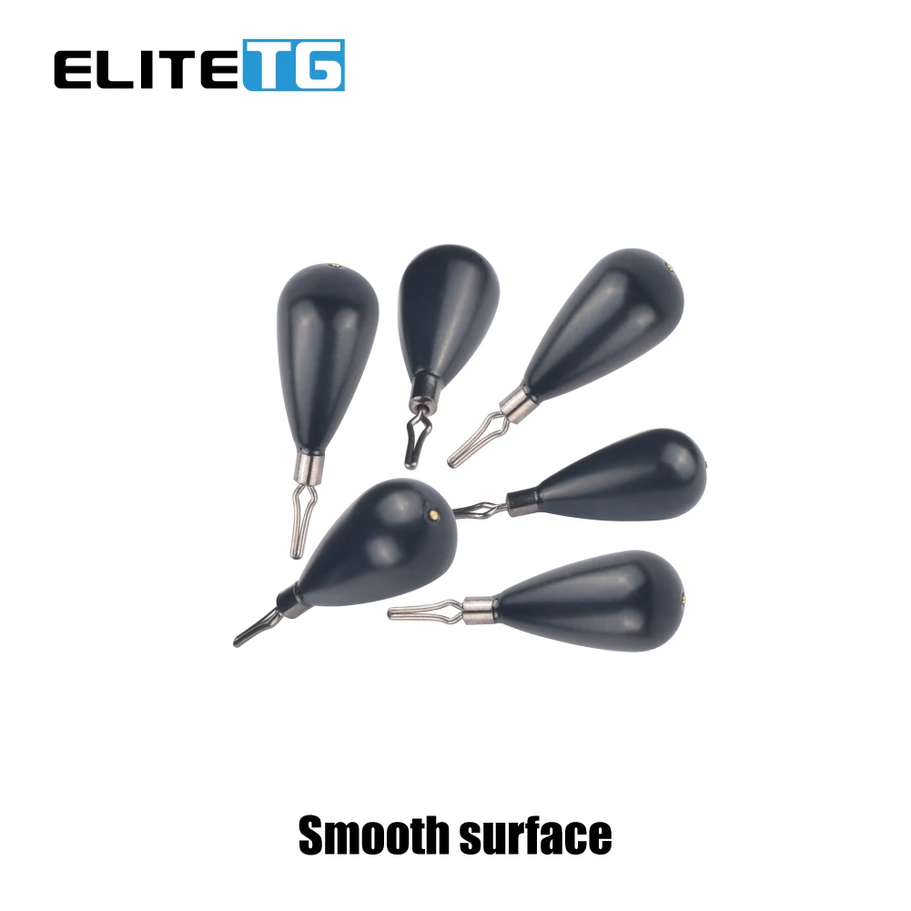 

Elite TG 10Pcs Tungsten Sinker Tear Drop Shot Weights Lead-free ,1.3g-21g Trout Panfish Lure Fishing Accessories Matt Black