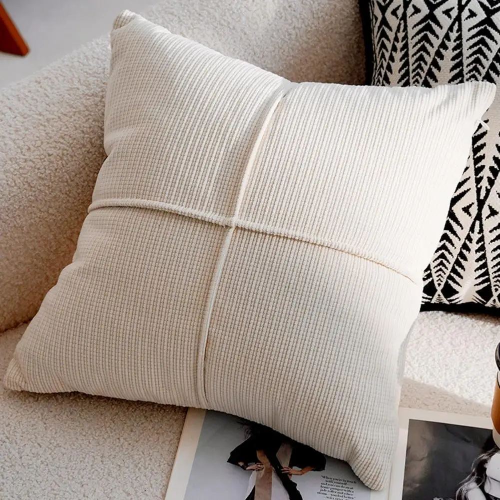 Zipper Cushion Cover Decorative Throw Pillow with Hidden Zipper Pp Cotton Filling Contrast Color Cover Ideal for Office Couch
