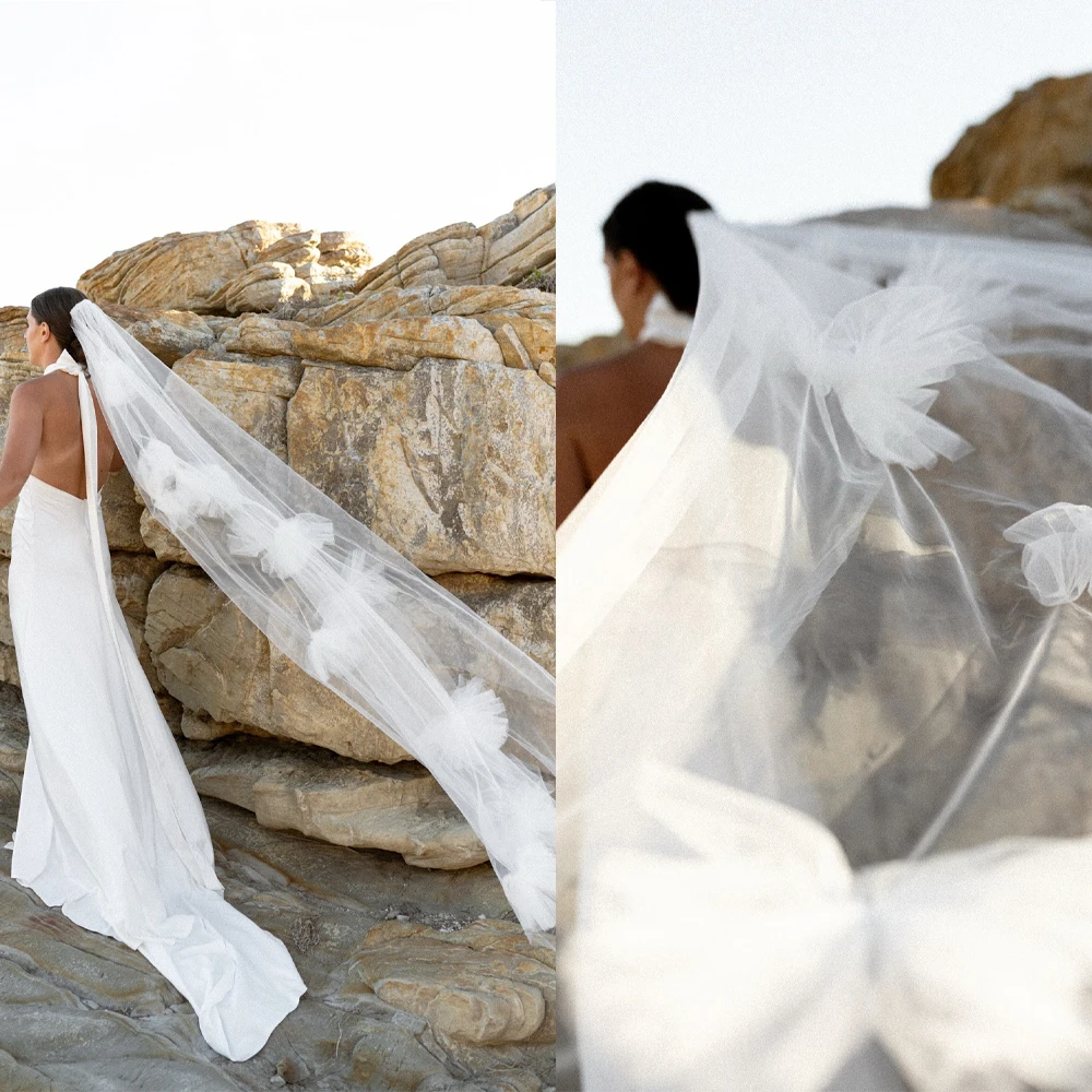Princess Wedding Bridal Veil One Layer 3M Cathedral Lace Flower With Comb Wedding Accessories Customized velos de novia