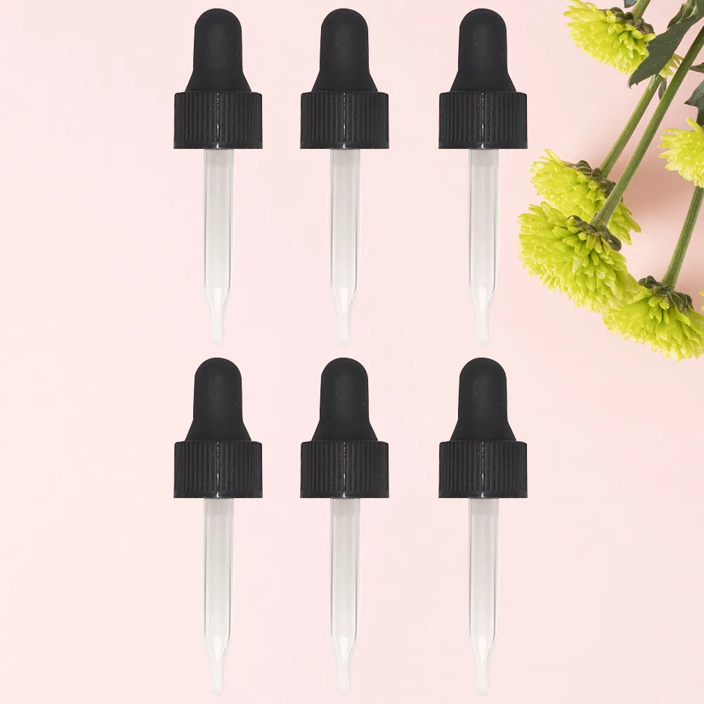 

6Pcs Glass Dropper Plastic Glass Pointed Liquid Pipette Portable Home School Experiment Essential Oil Bottle Dropper