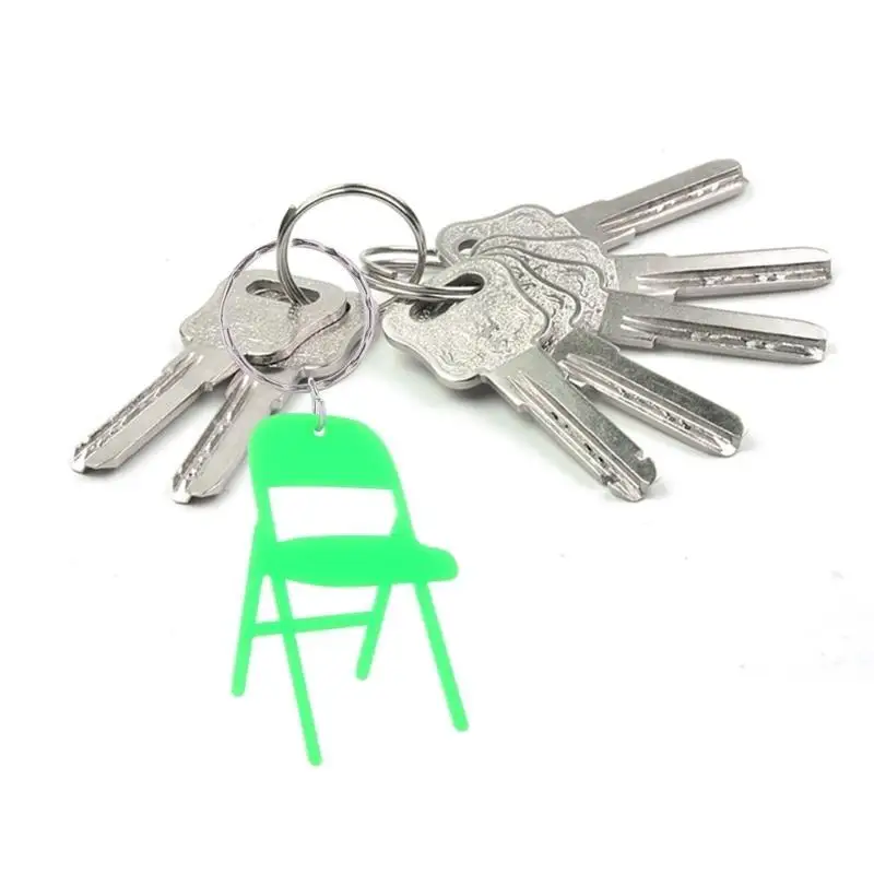 P9FE Acryl Mini Rückenlehne Stuhl Charm Schlüsselanhänger Klappstuhl Schlüsselanhänger Rucksack Charm – Detail 4