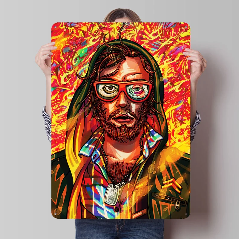 Hotline Miami Printed Poster Customized Wall Art Retro Vintage Metal Tin Signs for Gamer Modern Home Decoration Ornaments Garden