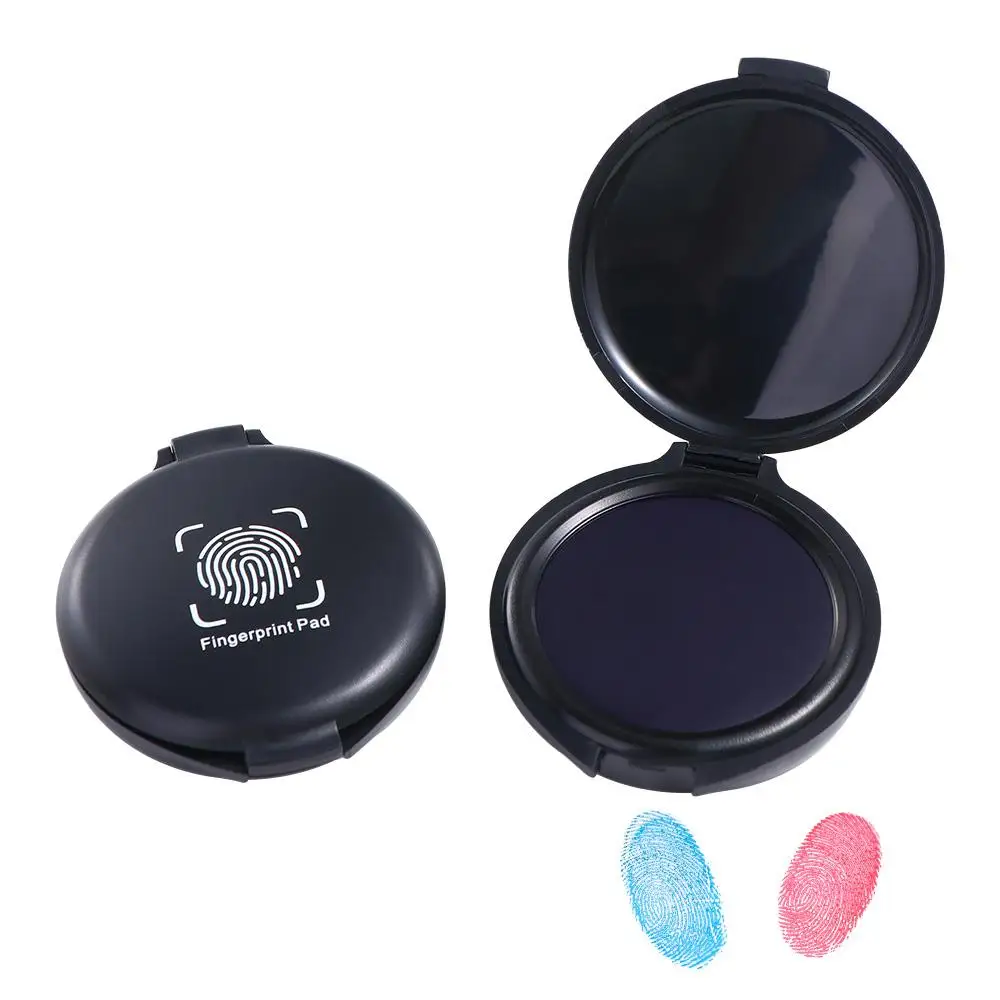 Kit Cap Sidik Jari untuk Perjanjian Bisnis, Alat Cap Sidik Jari Mini, Bantalan Tinta Sidik Jari, Perlengkapan Kantor